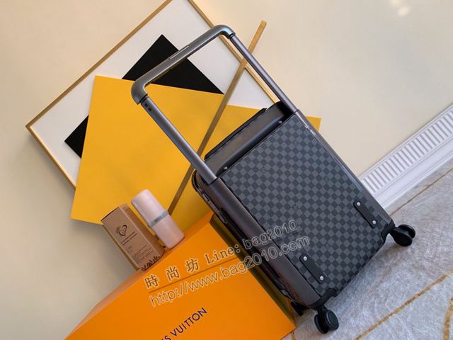 LV行李箱 M23203 寬拉杆拉鏈行李箱 LV黑格拉杆箱 四輪拉杆箱xzx1185